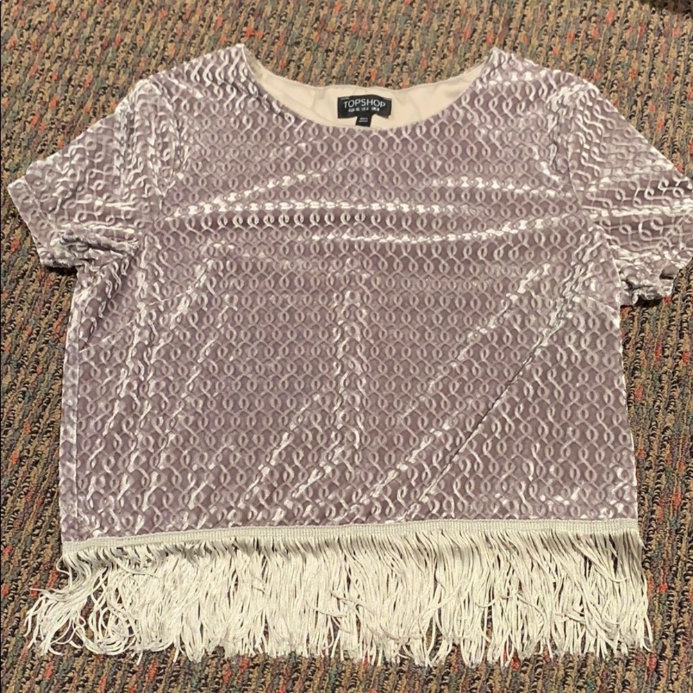 Silver Fringe Topshop Crop Top